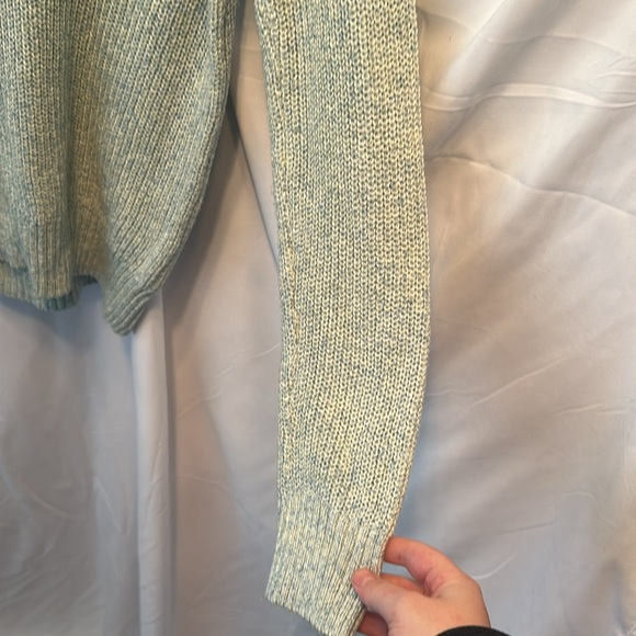 TIME AND TRU V NECK LIGHTWEIGHT GREEN SWEATER WITH COLLAR RIBBED KNIT LOOK XS - Picture 6 of 13